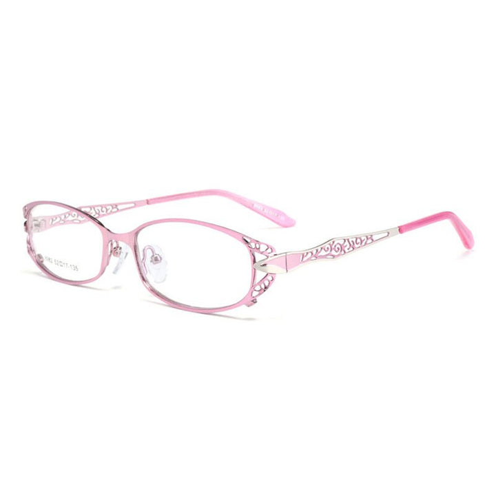 Reven Jate Reading Eyeglasses Alloy Frame Spectacles Transparent Glasses Hd Resin Lens Men Women Reading Eyeglasses Frame Reven Jate pink +50 