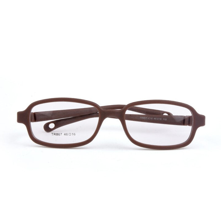 Unisex Children's Square Plastic Titanium Framed Eyeglasses Frame Brightzone C16 Brown  