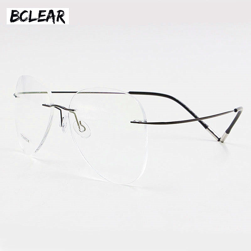 Bclear Men's Eyeglasses Titanium Rimless Lightweight Flexible 20002 Rimless Bclear   