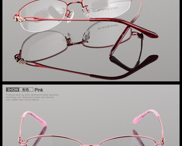 Women's Semi Rim Alloy Frame Eyeglasses F6019 Semi Rim Bclear   