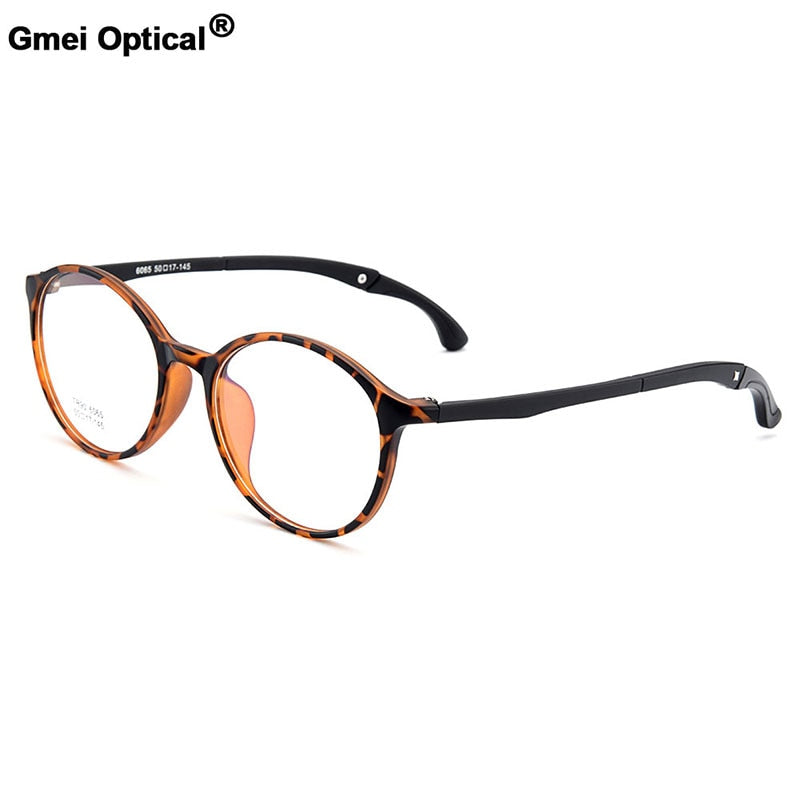 Gmei Unisex Eyeglasses Ultra-Light Tr90 Plastic Round M6065 Full Rim Gmei Optical   