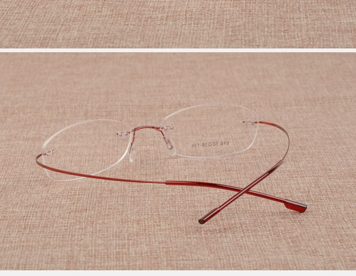 Women's Rimless Titanium Alloy Frame Eyeglasses S610 Rimless Bclear   