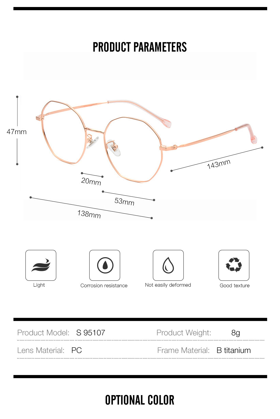 Muzz Unisex Full Rim Irregular Polygon Titanium Frame Eyeglasses 95107 Full Rim Muzz   