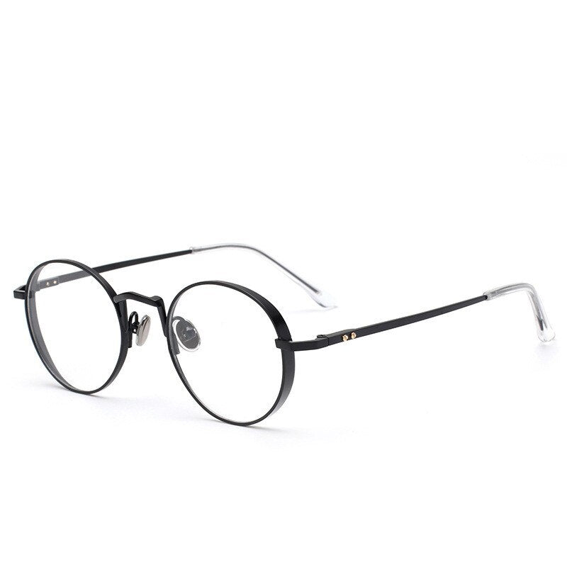 Unisex Eyeglasses Alloy Frame Round 52026 Frame Chashma black  