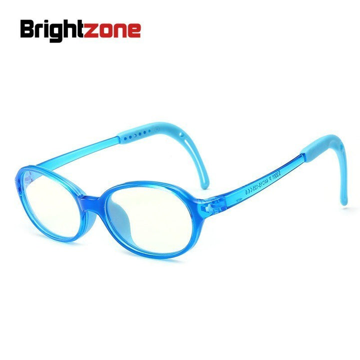 Unisex Children's Anti Blue Light Round Eyeglasses S2001 Anti Blue Brightzone Transparent Blue  
