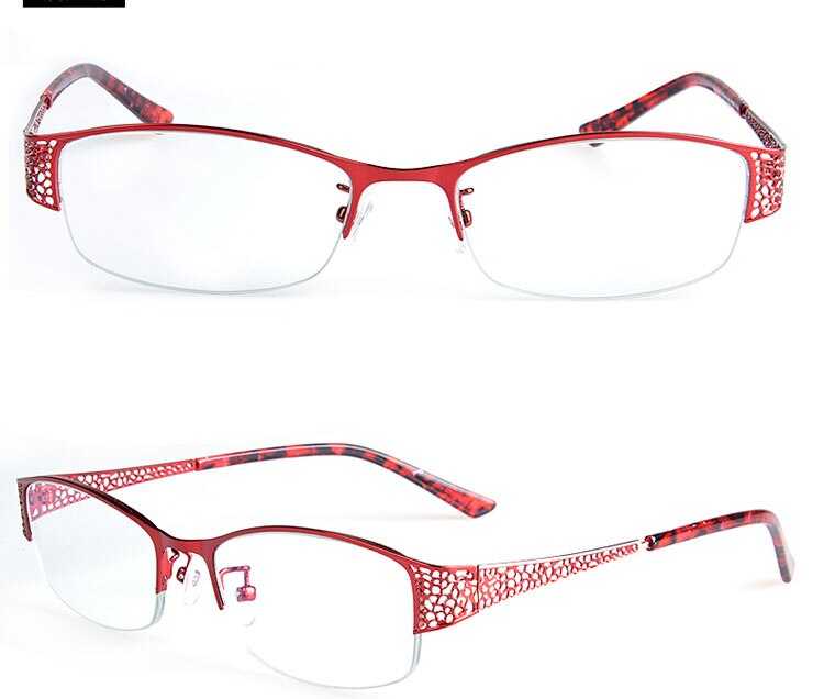 Women's Half Frame Reading Glasses 1.56 Index Clear Anti-Blue Light Lenses F99001 Reading Glasses Bclear   