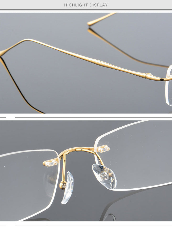 Reven Jate 632 Rimless Men Eyeglasses Frame Glasses For Man Eyewear Rimless Spectacles Rimless Reven Jate   