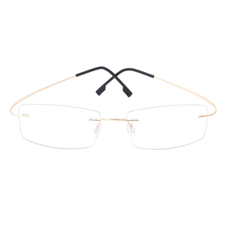 Handoer Unisex Rimless Customized Shaped Lenses Titanium Eyeglasses J0860 Rimless Handoer Gold  
