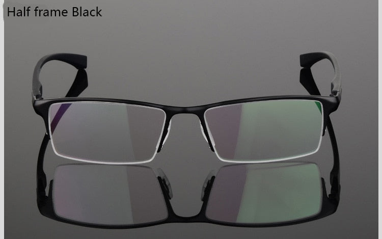 Men's Titanium Alloy Frame Half/Full Rim Eyeglasses 9064 9065 Full Rim Bclear   