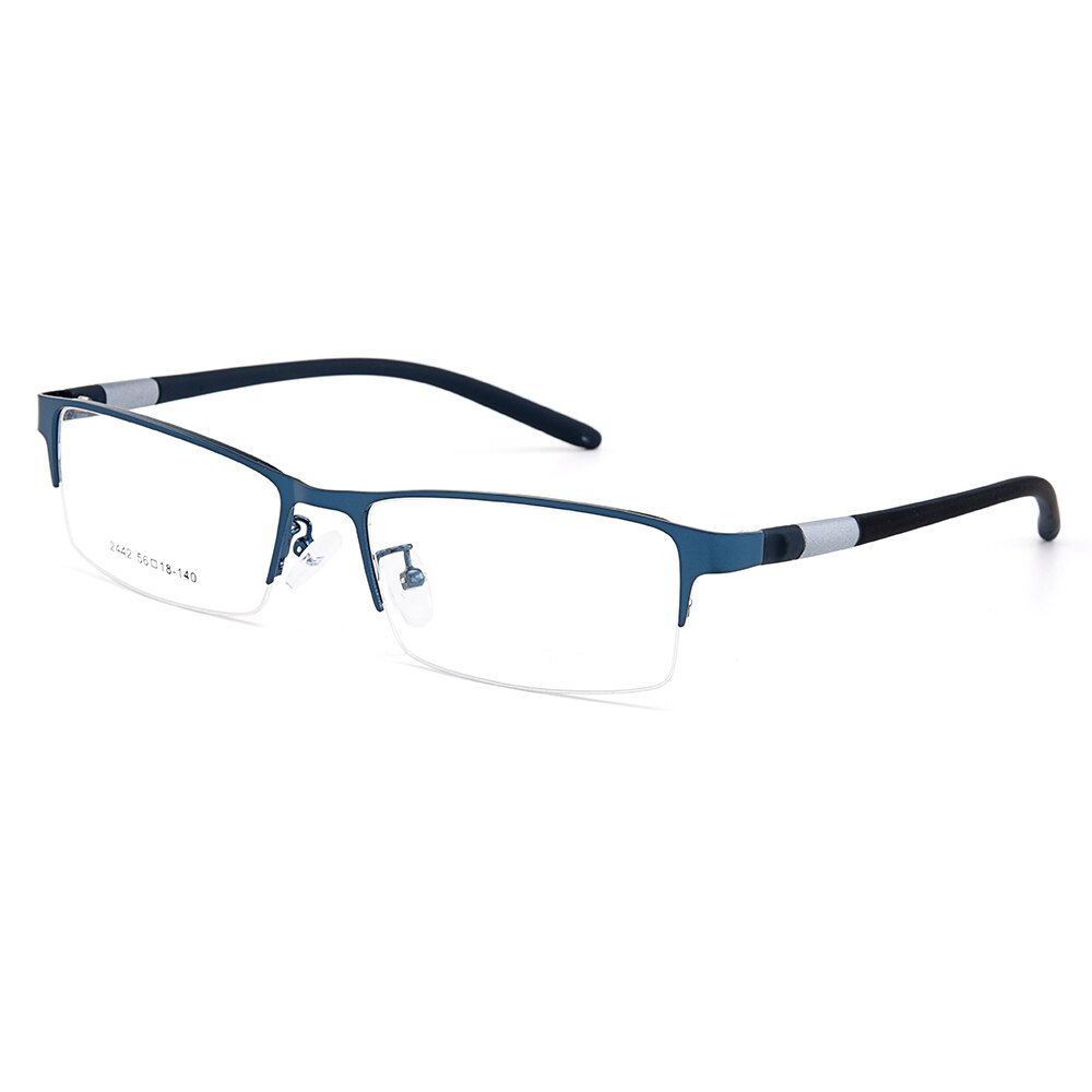 Men's Eyeglasses Semi Rim Titanium Alloy Square Y2442 Frame Gmei Optical   