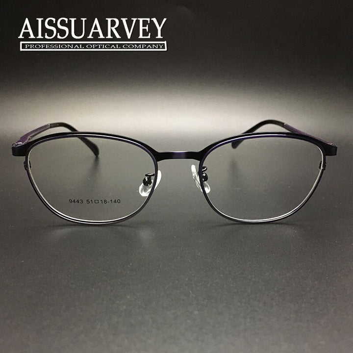 Men's Eyeglasses Alloy Full Round 9443 Frame Bolluzzy Purple  