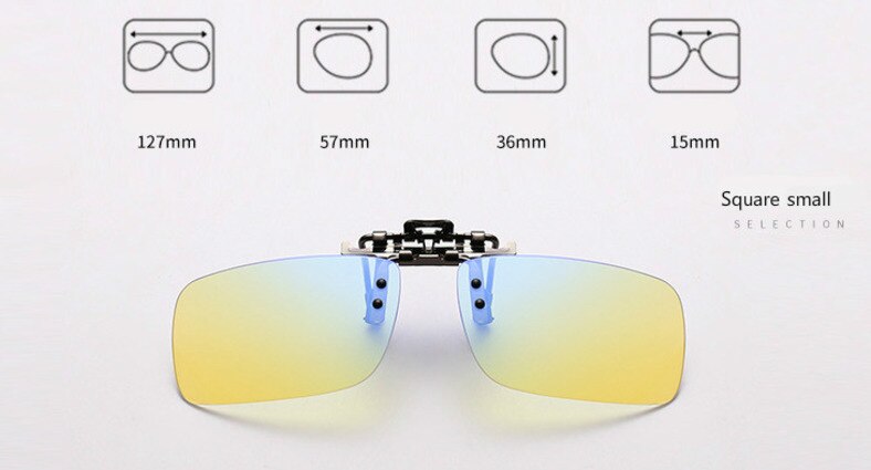 Unisex Square Clip On Sunglasses Uv400  Hmc Clip On Sunglasses Brightzone Square small 1.50 