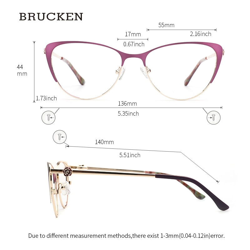 Stylish Kansept Metal Women Metal Glasses Frame - 8045 – FuzWeb