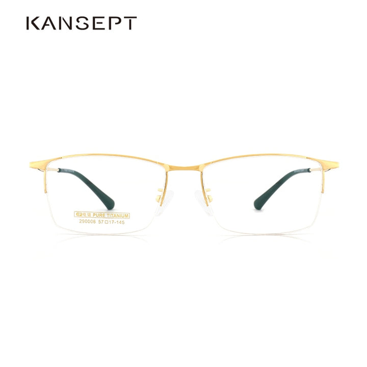 Kansept Men's Semi Rim Square Titanium Alloy Frame Eyeglasses 290006 Semi Rim Kansept   