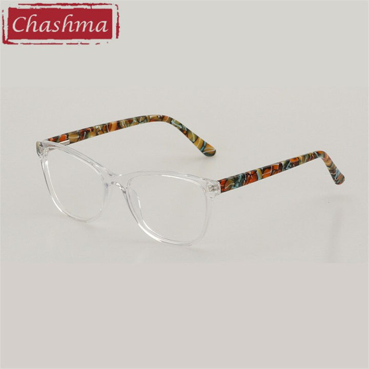 Women's Eyeglasses Cat Eye Acetate 10085 Frame Chashma Transparent  