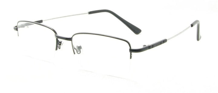Men's Eyeglasses Full Rim Flexible Legs Alloy B8519 Full Rim Brightzone black  