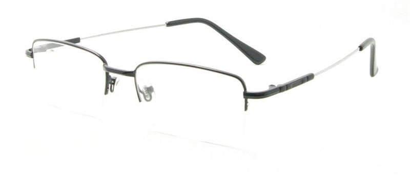 Unisex Eyeglasses Semi Rim Alloy B8519 Semi Rim Brightzone black  