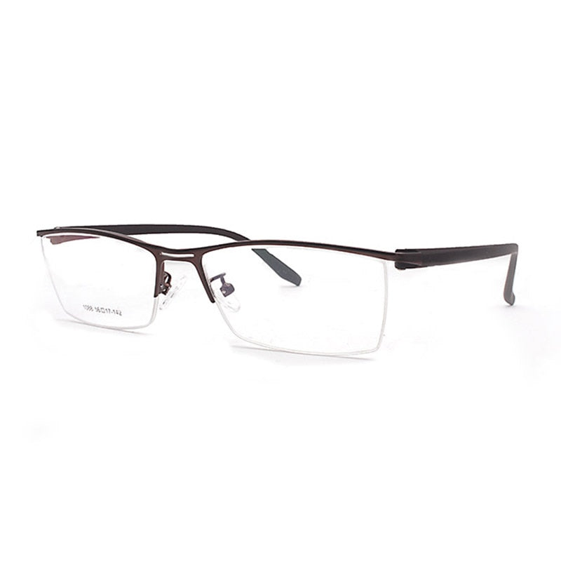 Hotochki Men's Semi Rim Acetate Alloy Frame Eyeglasses 1088 Semi Rim Hotochki coffee  