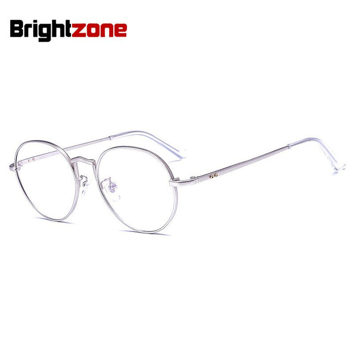 Brightzone Unisex Full Rim Round Alloy Eyeglasses 5320 Full Rim Brightzone silvery  