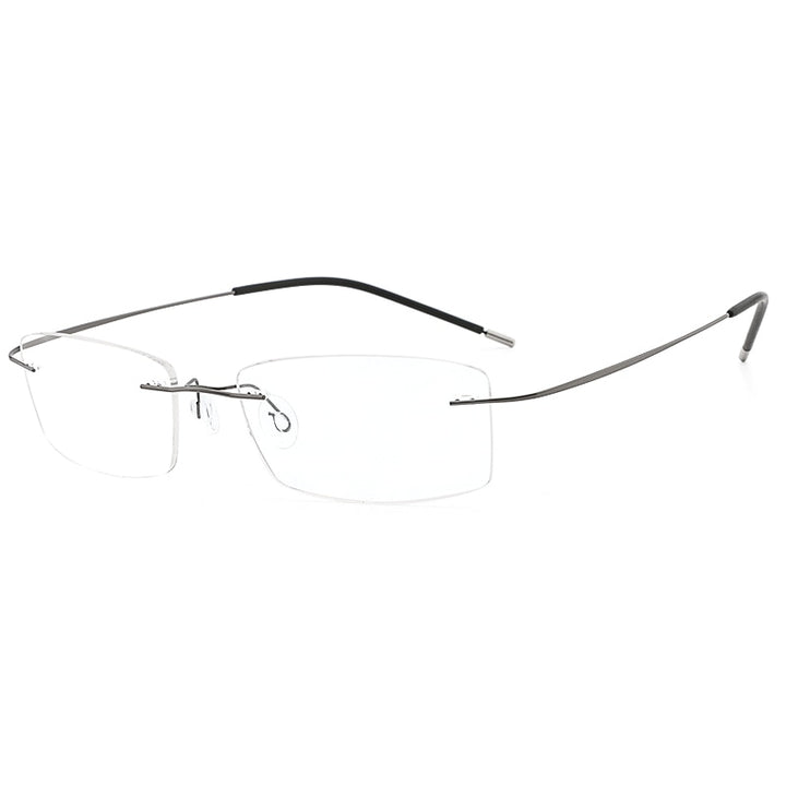 Unisex Eyeglasses Lightweight Frame Titanium Rimless Hd Rimless Hdcrafter Eyeglasses gun  
