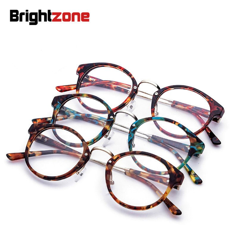 Unisex Eyeglasses Handmade Acetate Round 6507 Frame Brightzone   