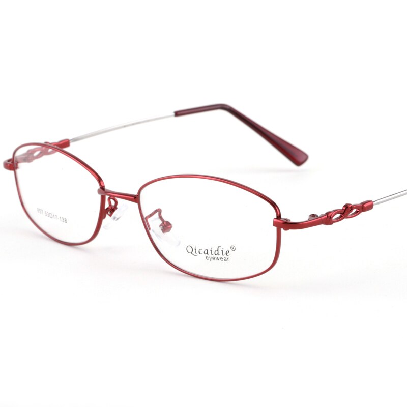 Women's Full Rim Memory Alloy Frame Eyeglasses 857 Full Rim Bclear Red  