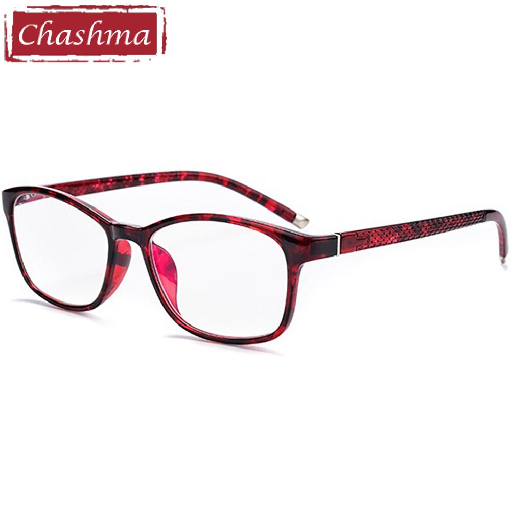 Unisex Eyeglasses TR90 Material Light Flexible 1631 Frame Chashma Red Flower  