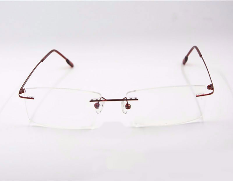 Reven Jate Titanium Memory Flexible Rimless Frame Eyeglasses Glasses For Women And Men Frame Shape Customed Rimless Reven Jate Red  