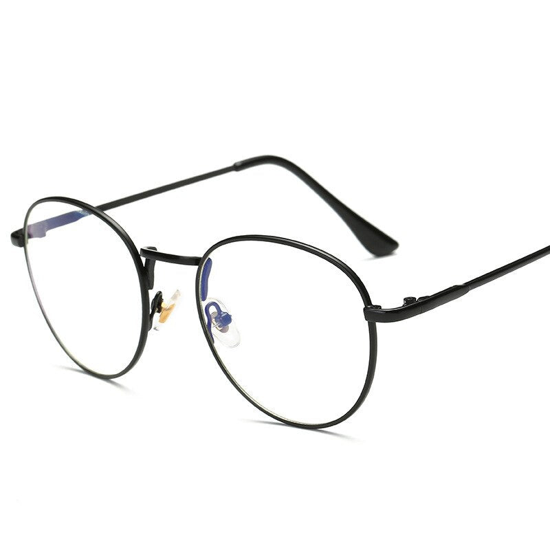 Unisex Eyeglasses Titanium Anti Blue Light Round 5025 Anti Blue Brightzone Bright Black  