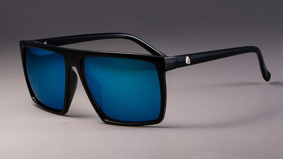 CCspace Unisex Full Rim Acetate Square Frame Steampunk Sunglasses Kulou Sunglasses CCspace Sunglasses black blue  
