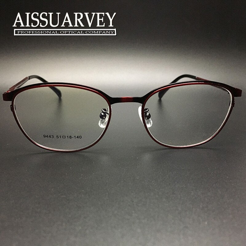 Men's Eyeglasses Alloy Full Round 9443 Frame Bolluzzy Red  