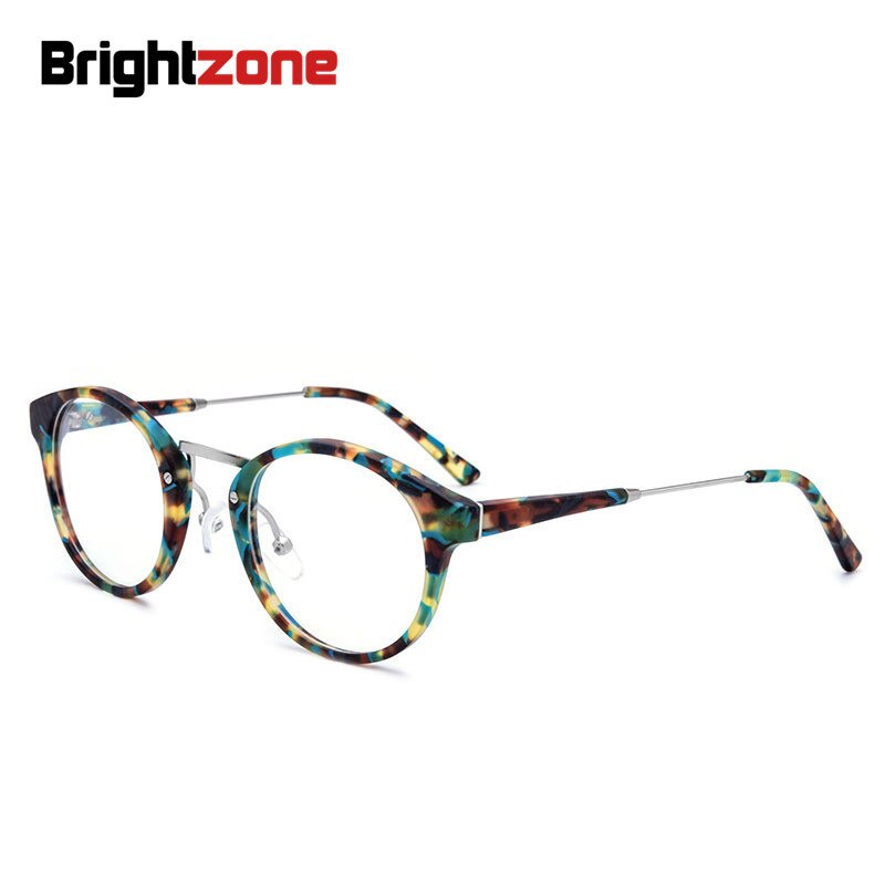 Unisex Eyeglasses Handmade Acetate Round 6507 Frame Brightzone   