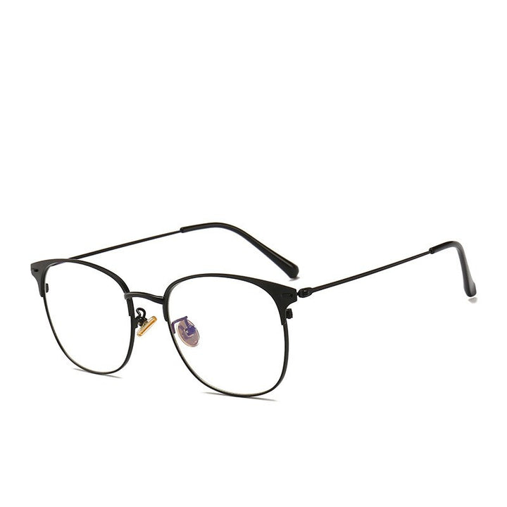 Brightzone Unisex Full Rim Round Alloy Eyeglasses 5551 Full Rim Brightzone black  