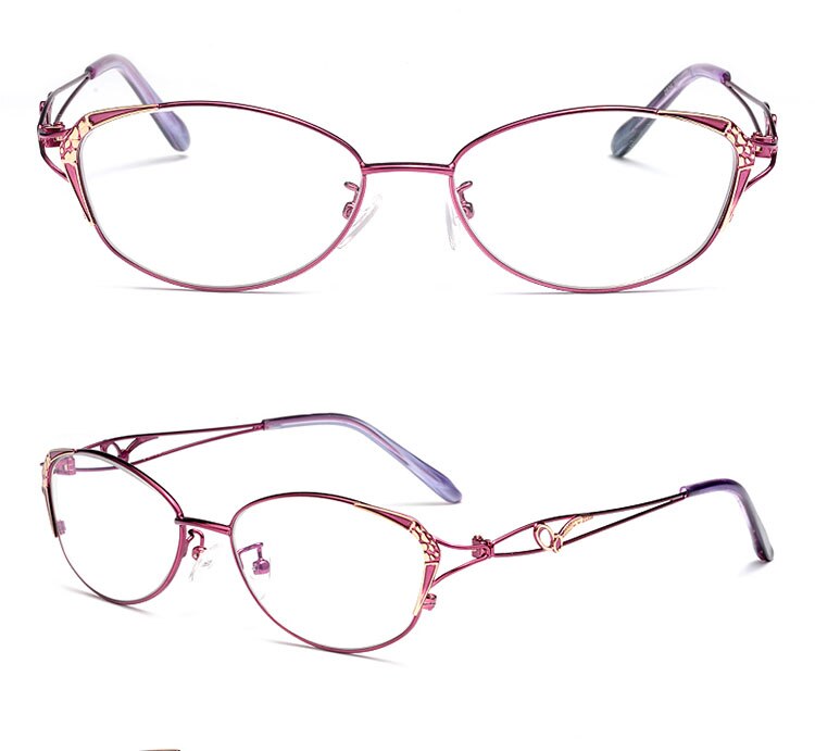 Women's Cat Eye Full Rim Reading Glasses 1.56 Index Anti Blue Light Lenses F2834 Reading Glasses Bclear   