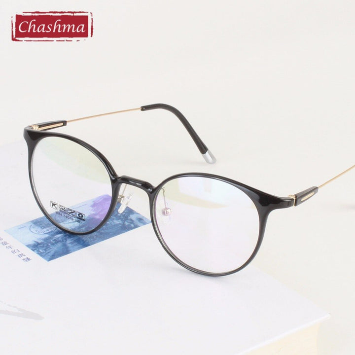 Unisex Eyeglasses Plastic Titanium Round Frame 9084 Frame Chashma   