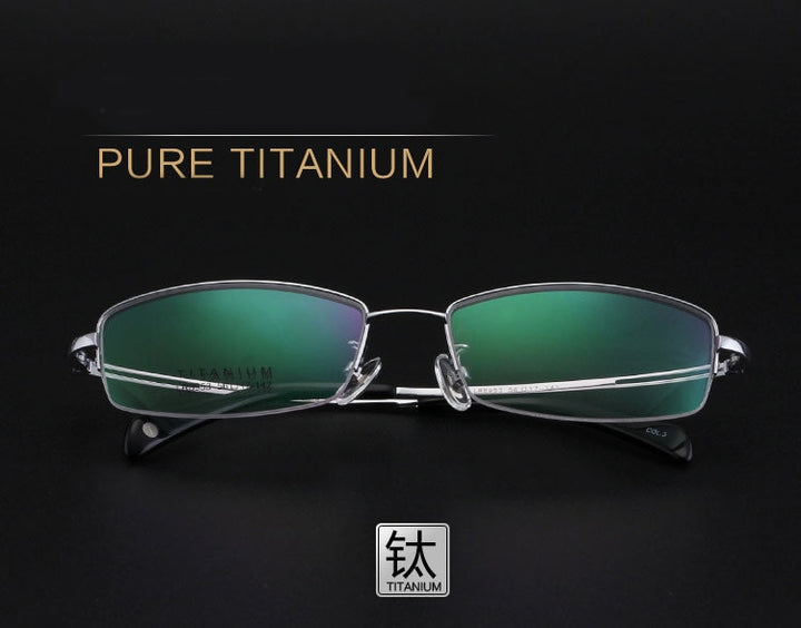 Men's Half Rim Titanium Frame Eyeglasses Lr8953 Semi Rim Bclear   