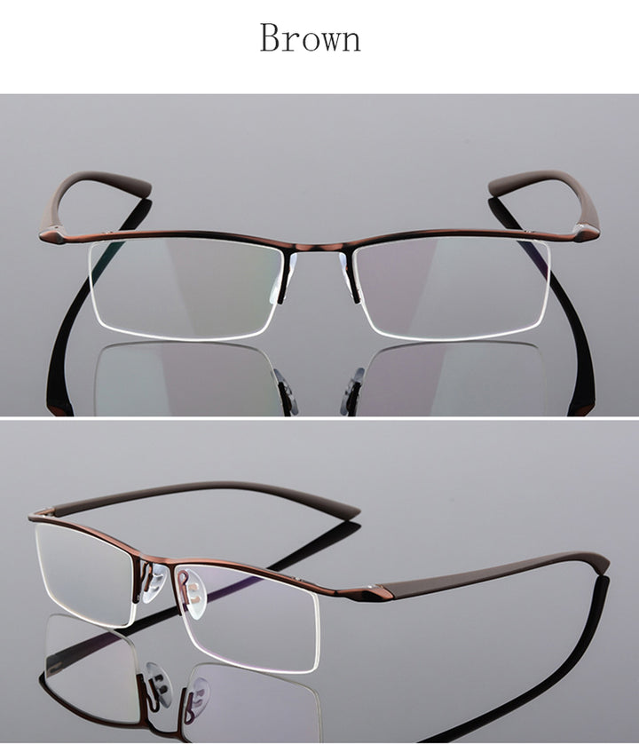 Hotony Men's Semi Rim Browline Alloy Frame Eyeglasses P8190 Semi Rim Hotony   