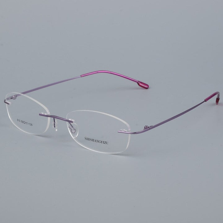 Women's Rimless Eyeglasses Titanium Alloy Frame Sj610 Rimless Bclear Light Purple  