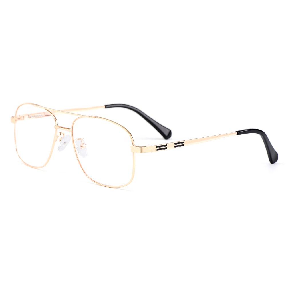 Gmei Men's Eyeglasses Square Full Rim Titanium Alloy Frame Y2256 Full Rim Gmei Optical C5 Golden  