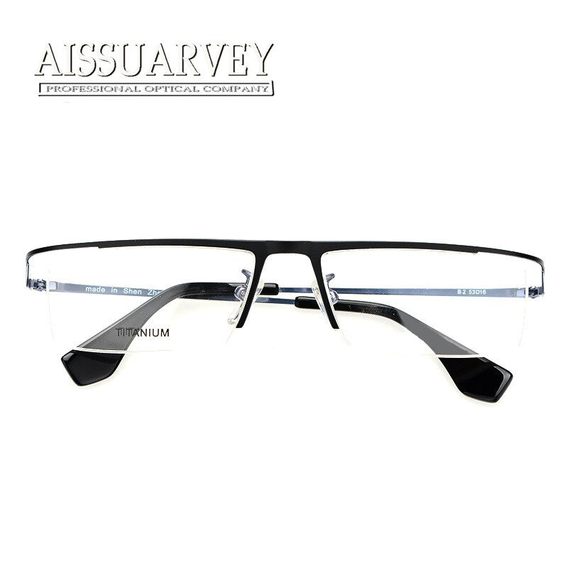 Men's Eyeglasses Semi Rim Pure Titanium DS0027 Semi Rim Aissuarvey Eyeglasses   