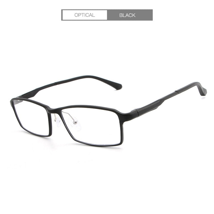 Men's Eyeglasses TR90 Alloy 17g Rectangular L-P6287 Frame Hdcrafter Eyeglasses Black  