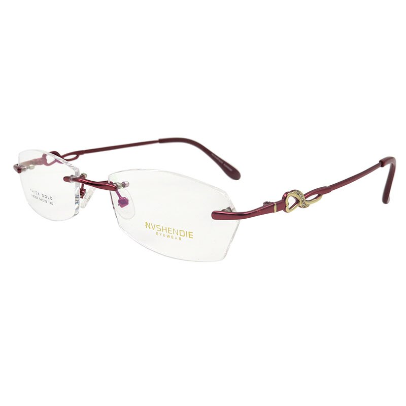 Women's Eyeglasses S8304 Rimless Titanium Alloy Rimless Gmei Optical Red  