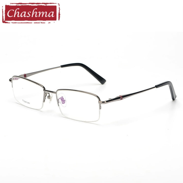 Men's Eyeglasses Pure Titanium 3142 Frame Chashma Gray  