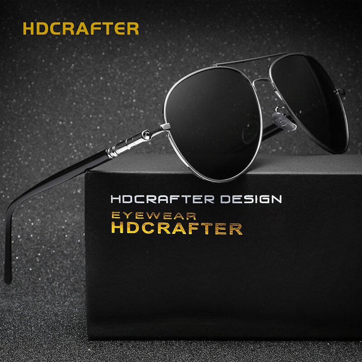 Hdcrafter Unisex Full Rim Double Bridge Oval Alloy Frame Polarized Sunglasses Le001 Sunglasses HdCrafter Sunglasses   