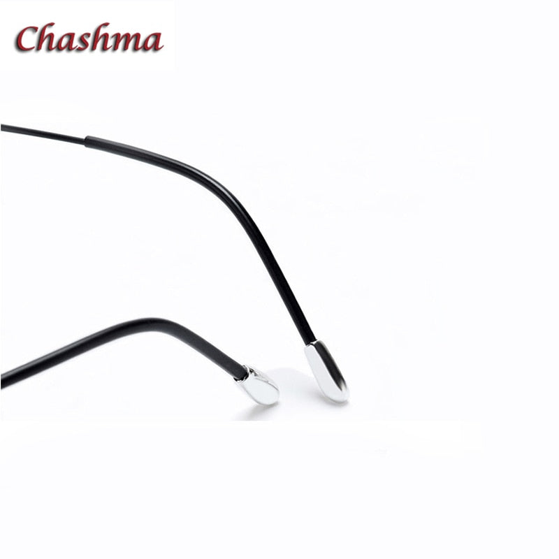 Chashma Ochki Unisex Rimless Square Titanium Eyeglasses 16011 Rimless Chashma Ochki   