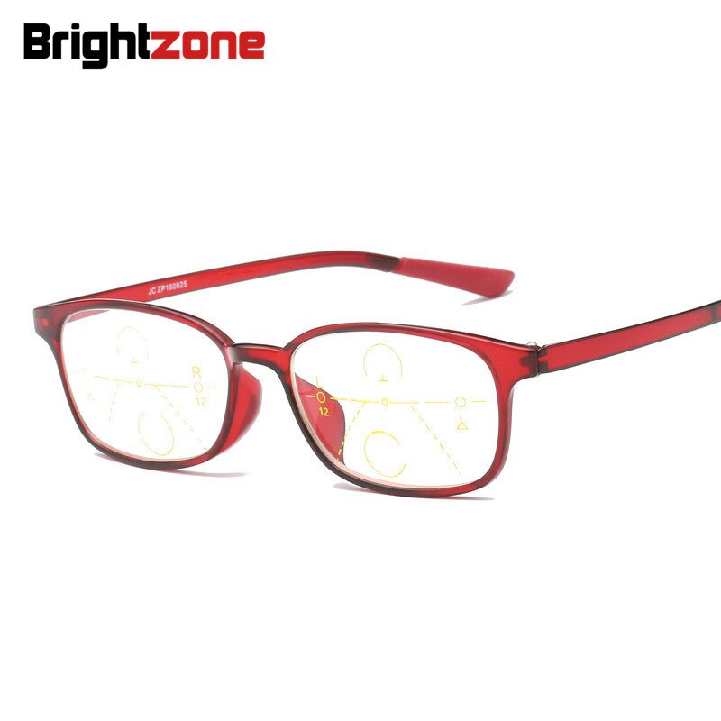Unisex TR90 Full Rim Progressive Lenses Reading Glasses Plastic Titanium Frame 100-300 Reading Glasses Brightzone   