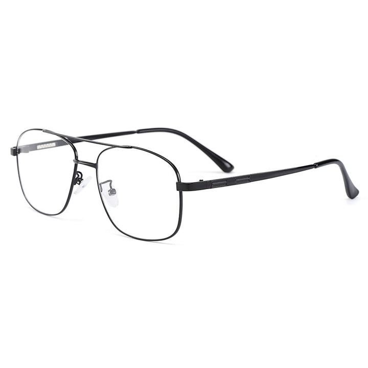 Men's Eyeglasses Square Full Rim Titanium Alloy Frame Y2256 Full Rim Gmei Optical C1 Black  
