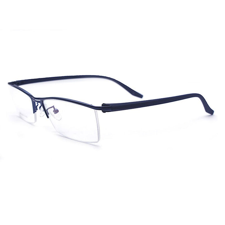 Hotochki Men's Semi Rim Acetate Alloy Frame Eyeglasses 1088 Semi Rim Hotochki blue  