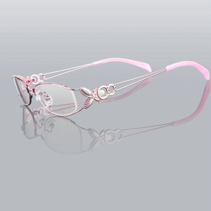 Hotochki Women's Full Rim Alloy Butterfly Frame Eyeglasses 6150 Full Rim Hotochki Pink  
