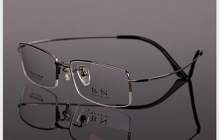 Men's Eyeglasses Pure Titanium Ultralight Comfort T9279 Frame Bclear gray  